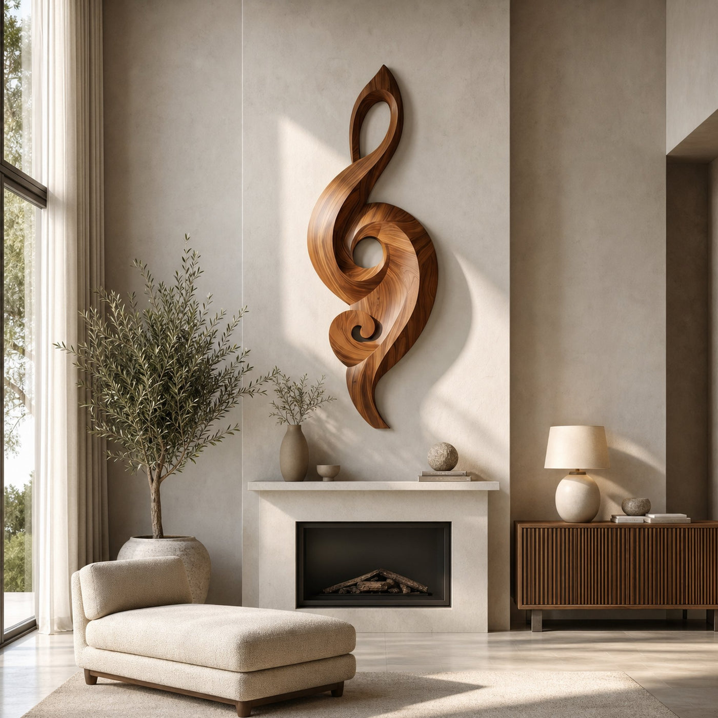 Minimalist Music Note Wooden Wall Art For Living Room - product view 6