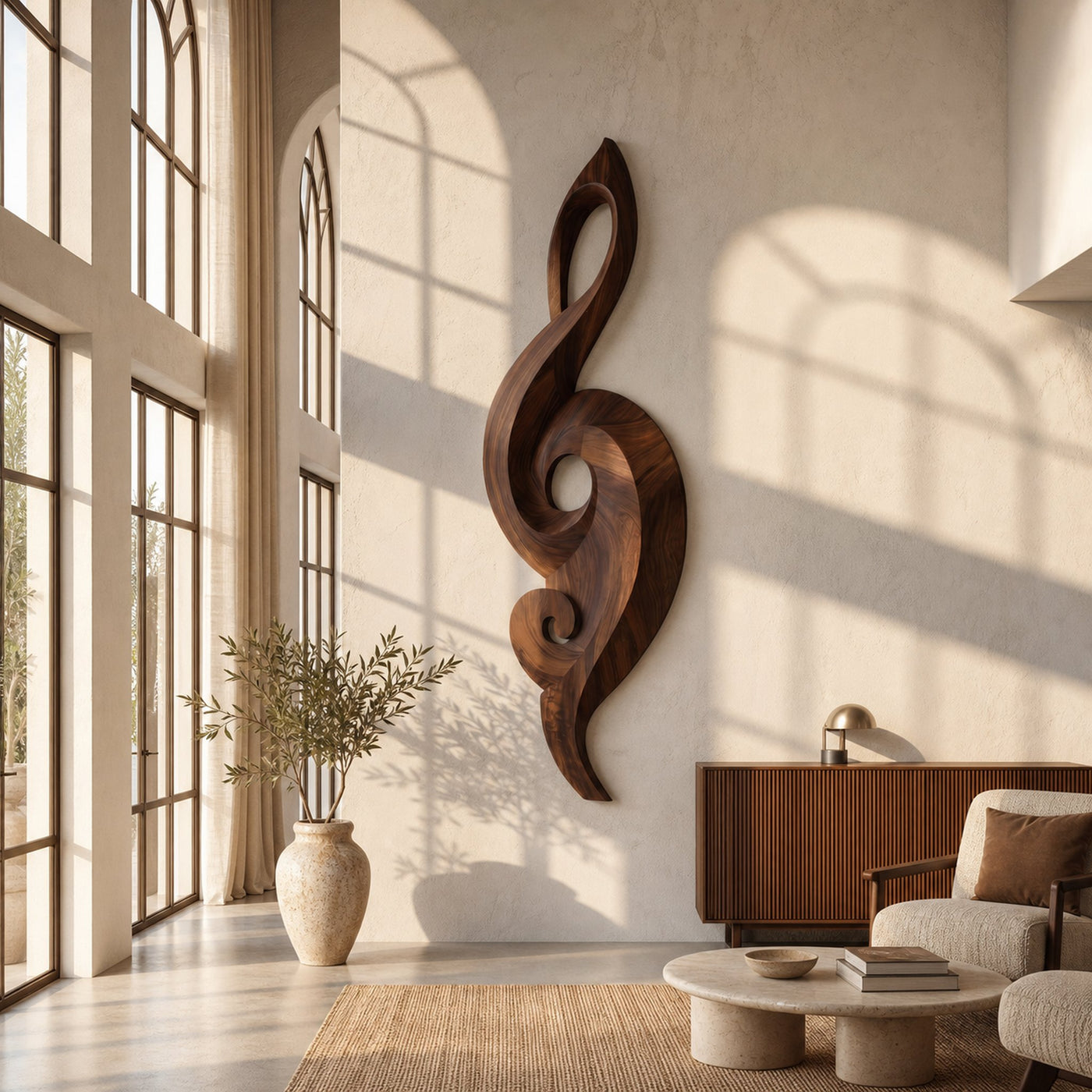 Minimalist Music Note Wooden Wall Art For Living Room - product view 7