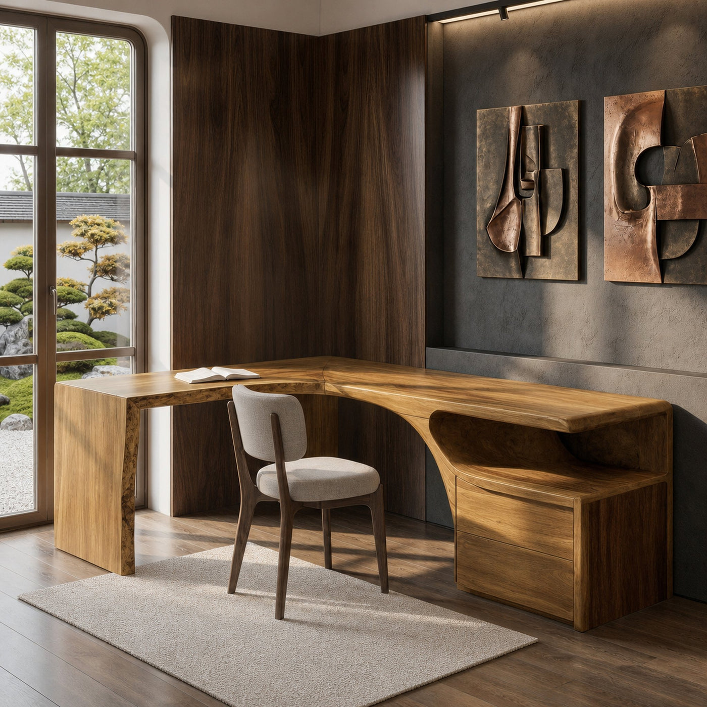 Minimalist Natural Wood L-Shaped Desk For Study Room - product view 5