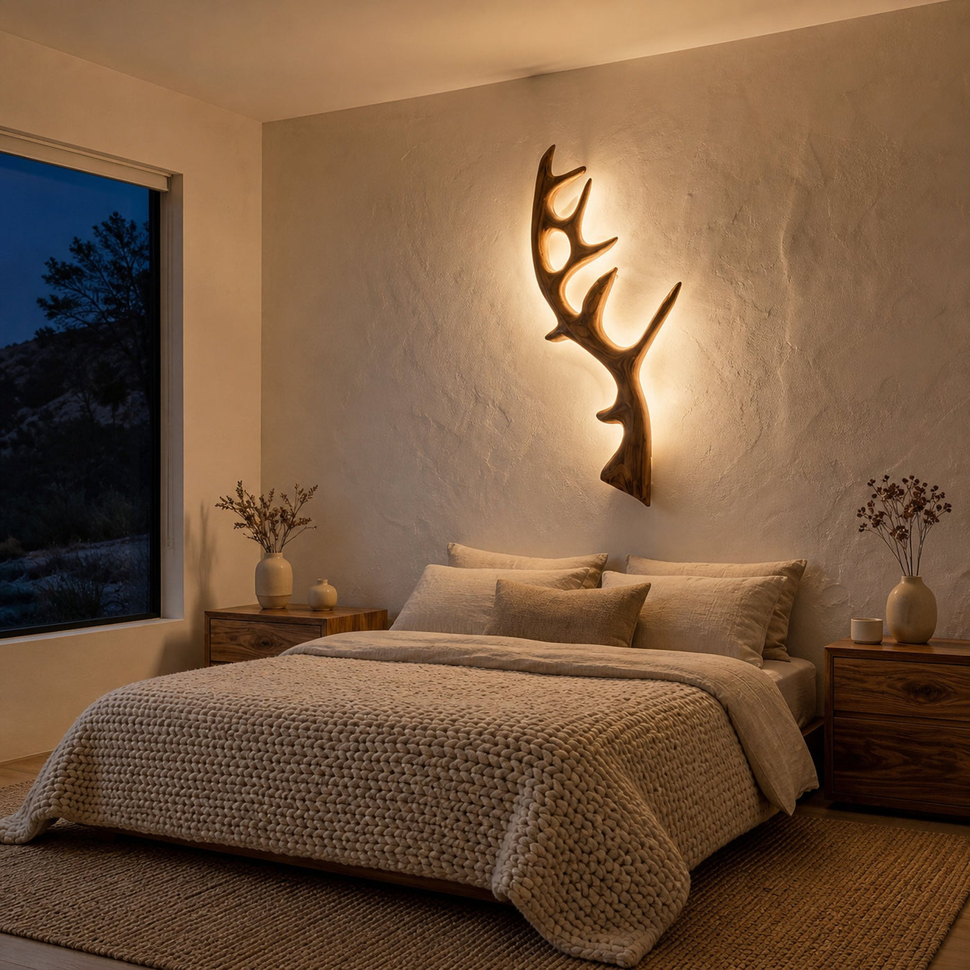 Minimalist Natural Wood Tree Wall Lamp For Bedroom Decor - product view 2