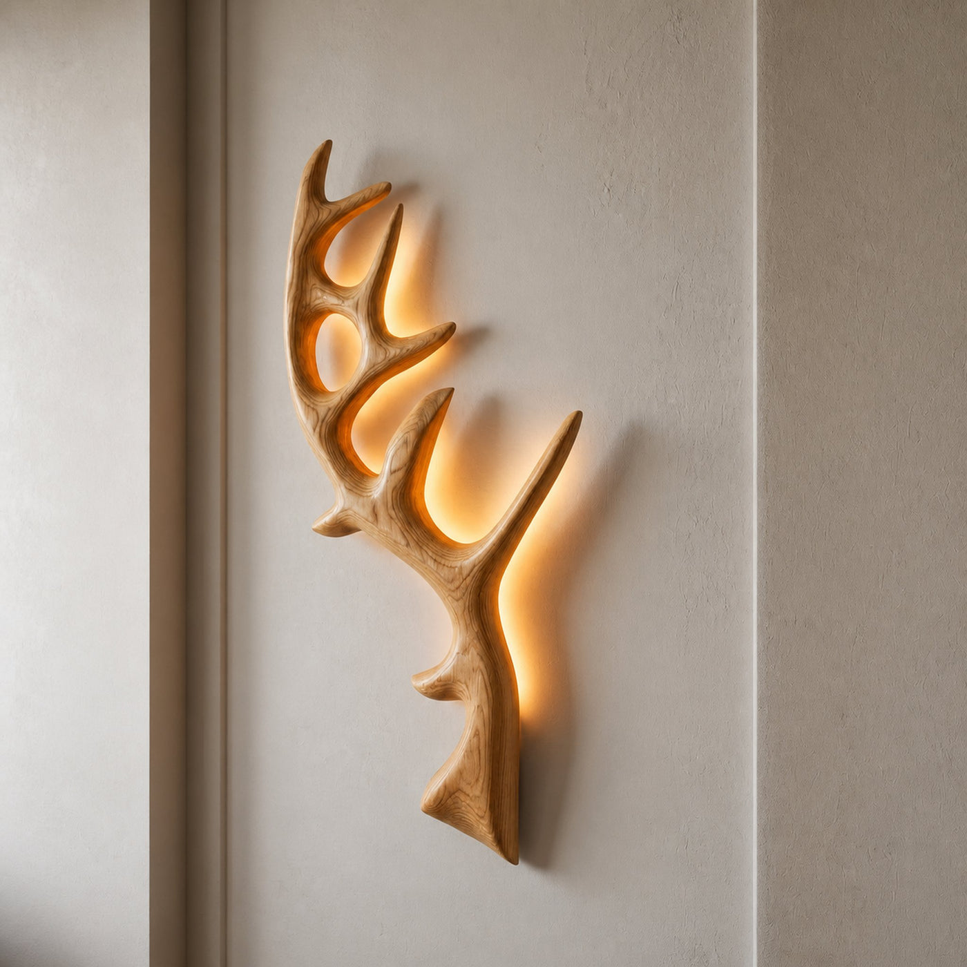 Minimalist Natural Wood Tree Wall Lamp For Bedroom Decor - product view 5