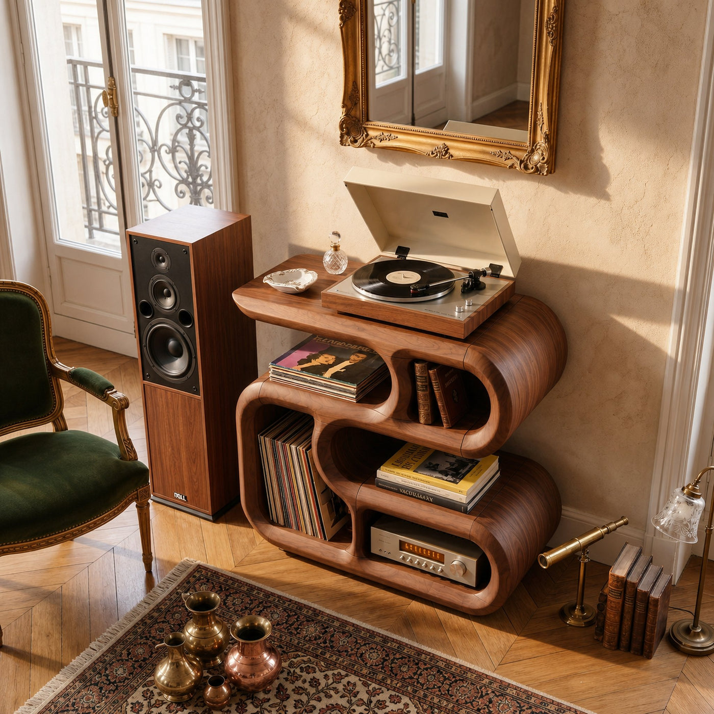 Minimalist Record Player Cabinet For Apartment Living Space - product view 2