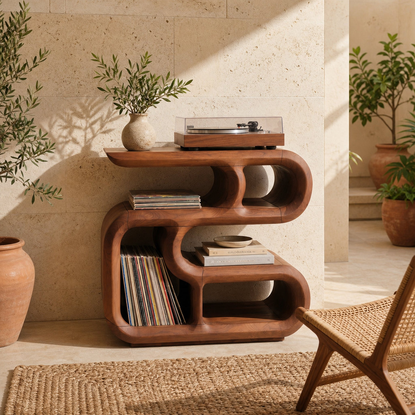 Minimalist Record Player Cabinet For Apartment Living Space - product view 3