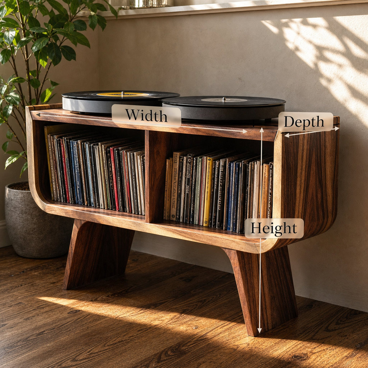 Minimalist Record Player Stand For Living Room, Bedroom, Office - product view 5