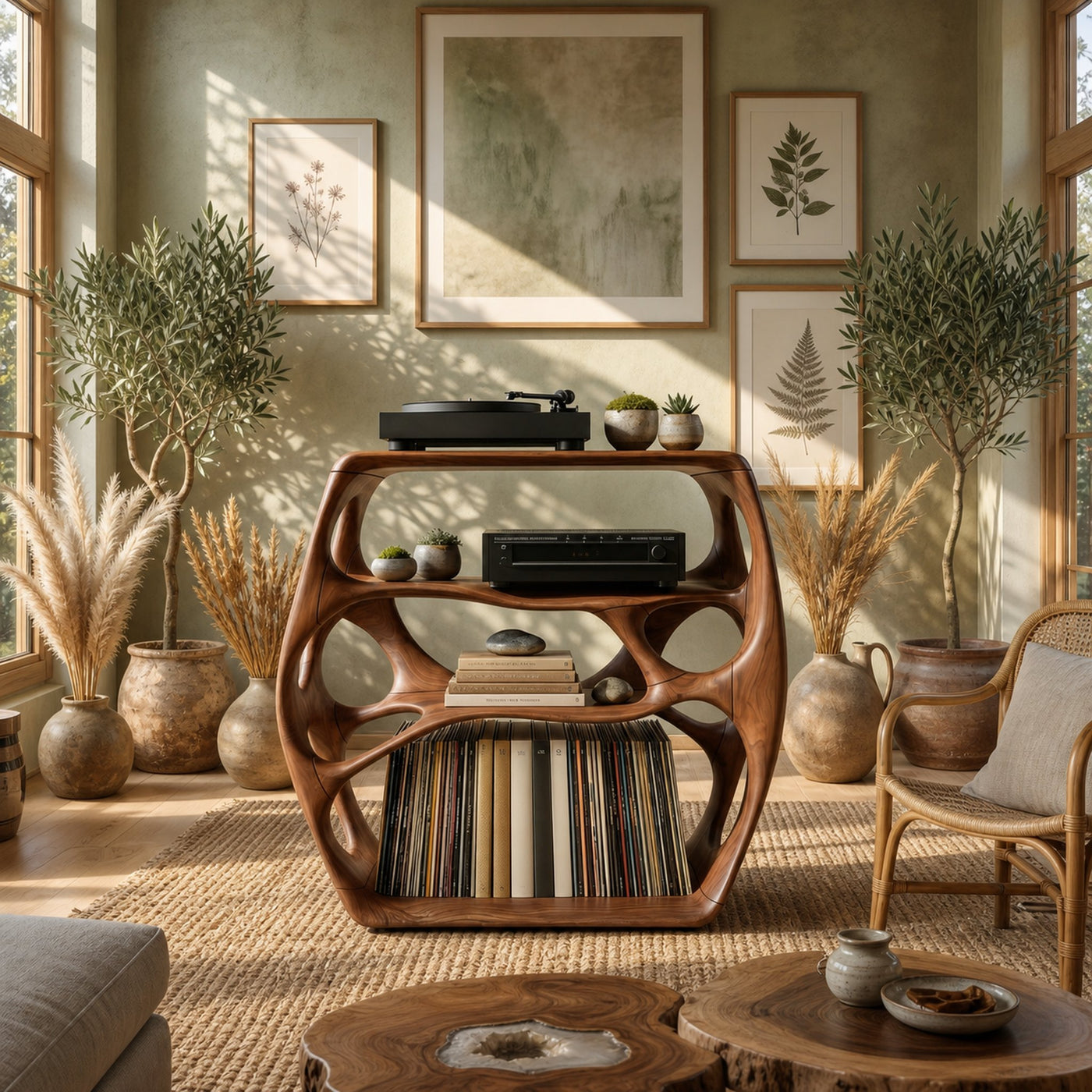 Minimalist Record Stand For Music Studio Interior Area - product view 3