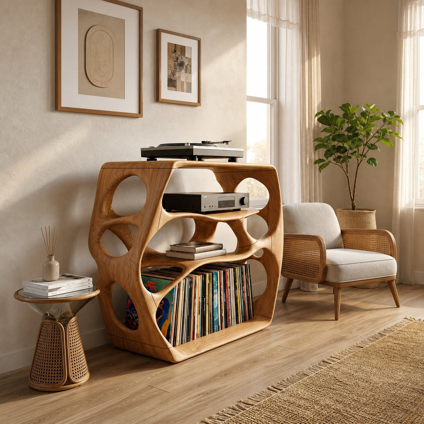 Minimalist Record Stand For Music Studio Interior Area - product view 5