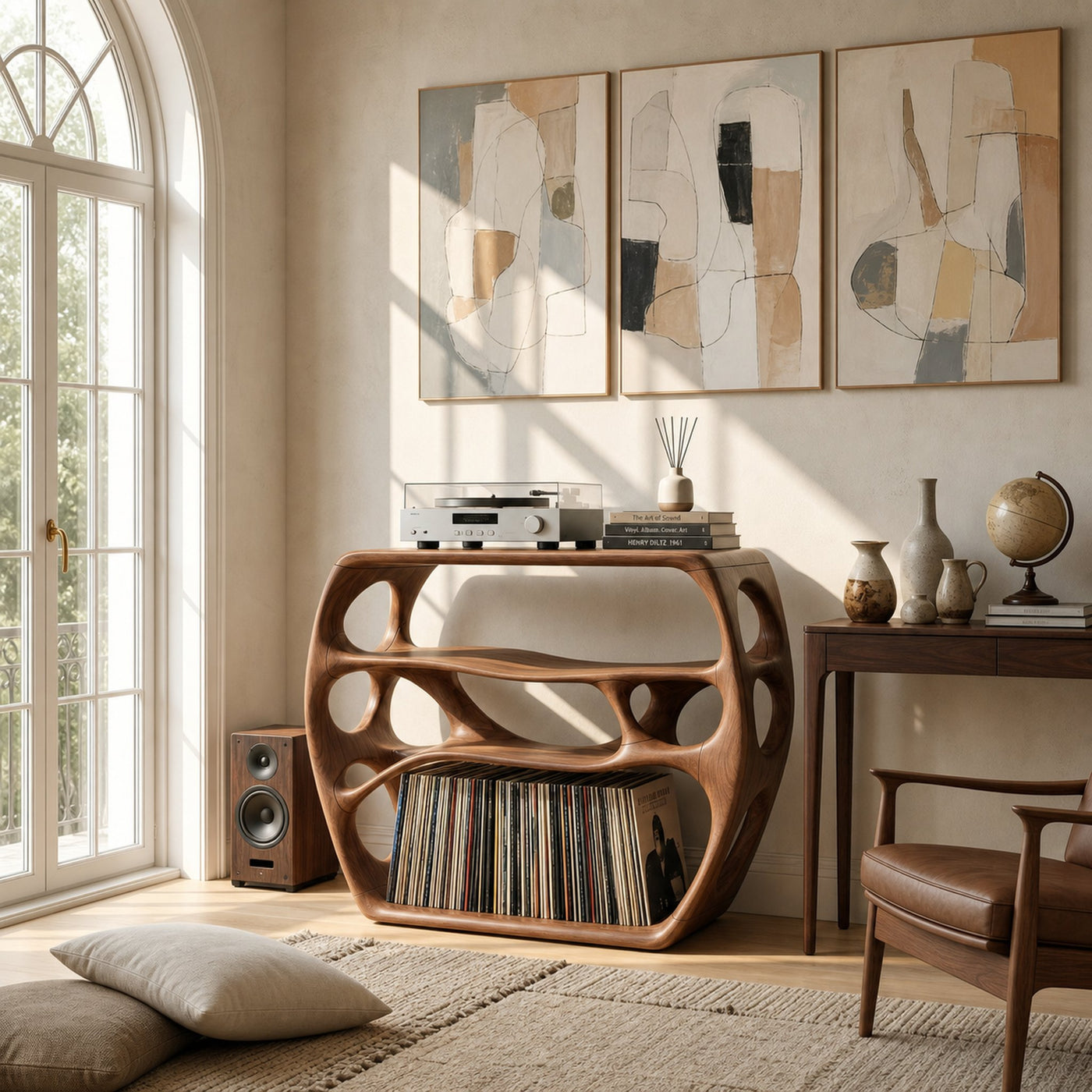 Minimalist Record Stand For Music Studio Interior Area - product view 6
