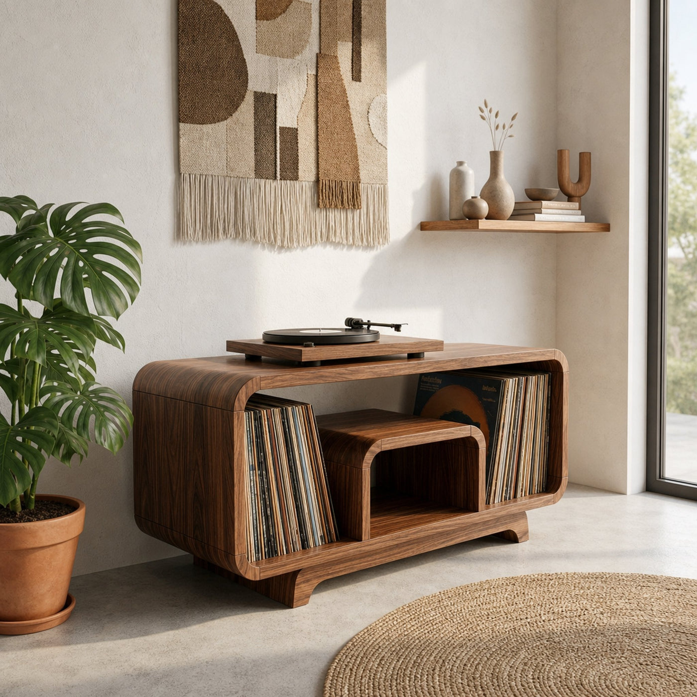 Minimalist Record Storage Stand For Lounge