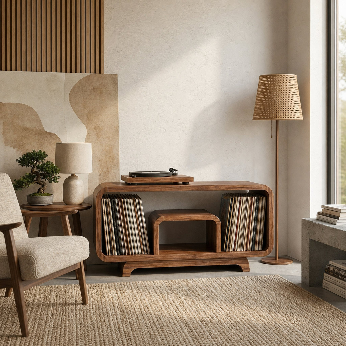 Minimalist Record Storage Stand For Lounge - product view 3