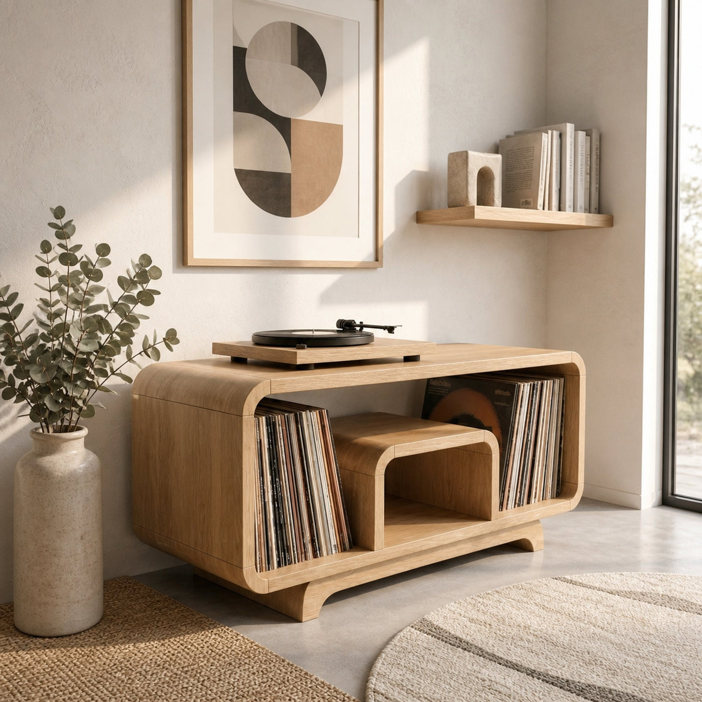 Minimalist Record Storage Stand For Lounge - product view 4