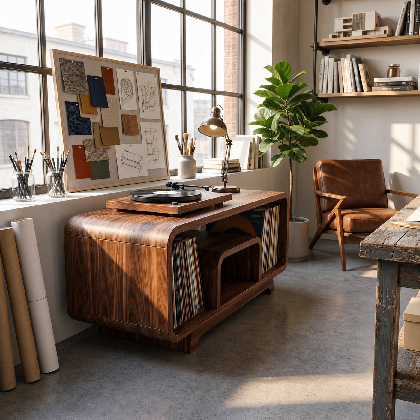 Minimalist Record Storage Stand For Lounge - product view 5