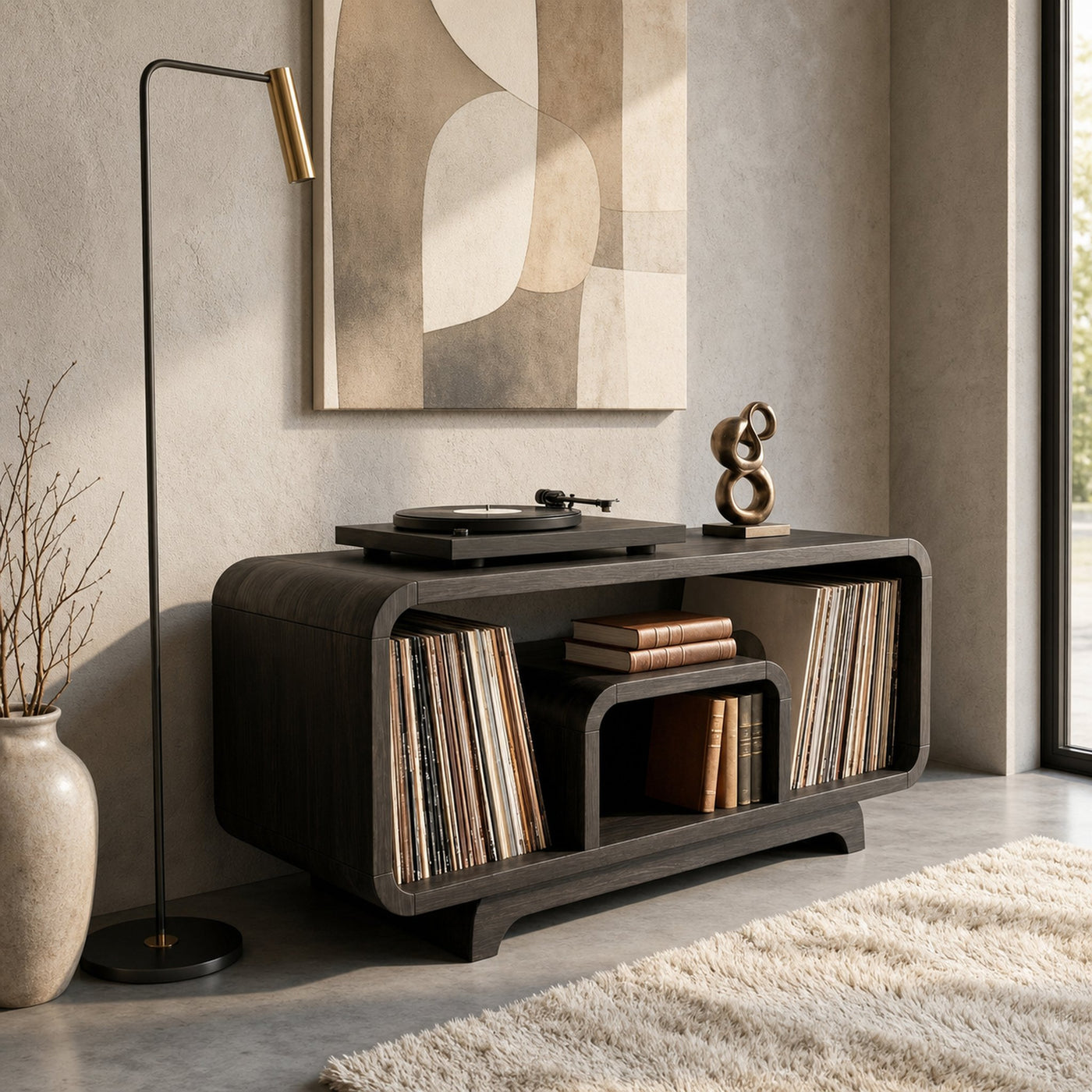 Minimalist Record Storage Stand For Lounge - product view 7