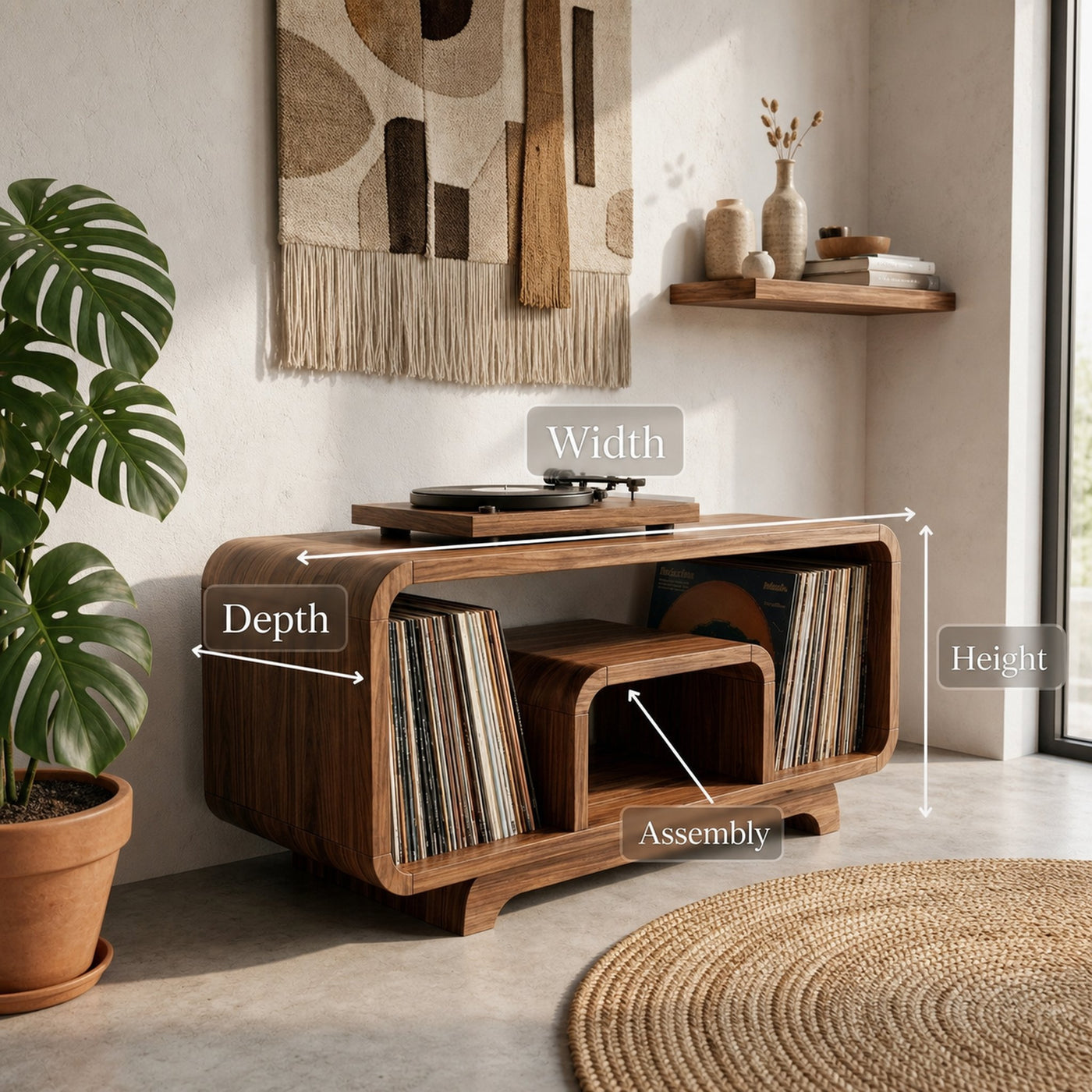 Minimalist Record Storage Stand For Lounge - product view 8