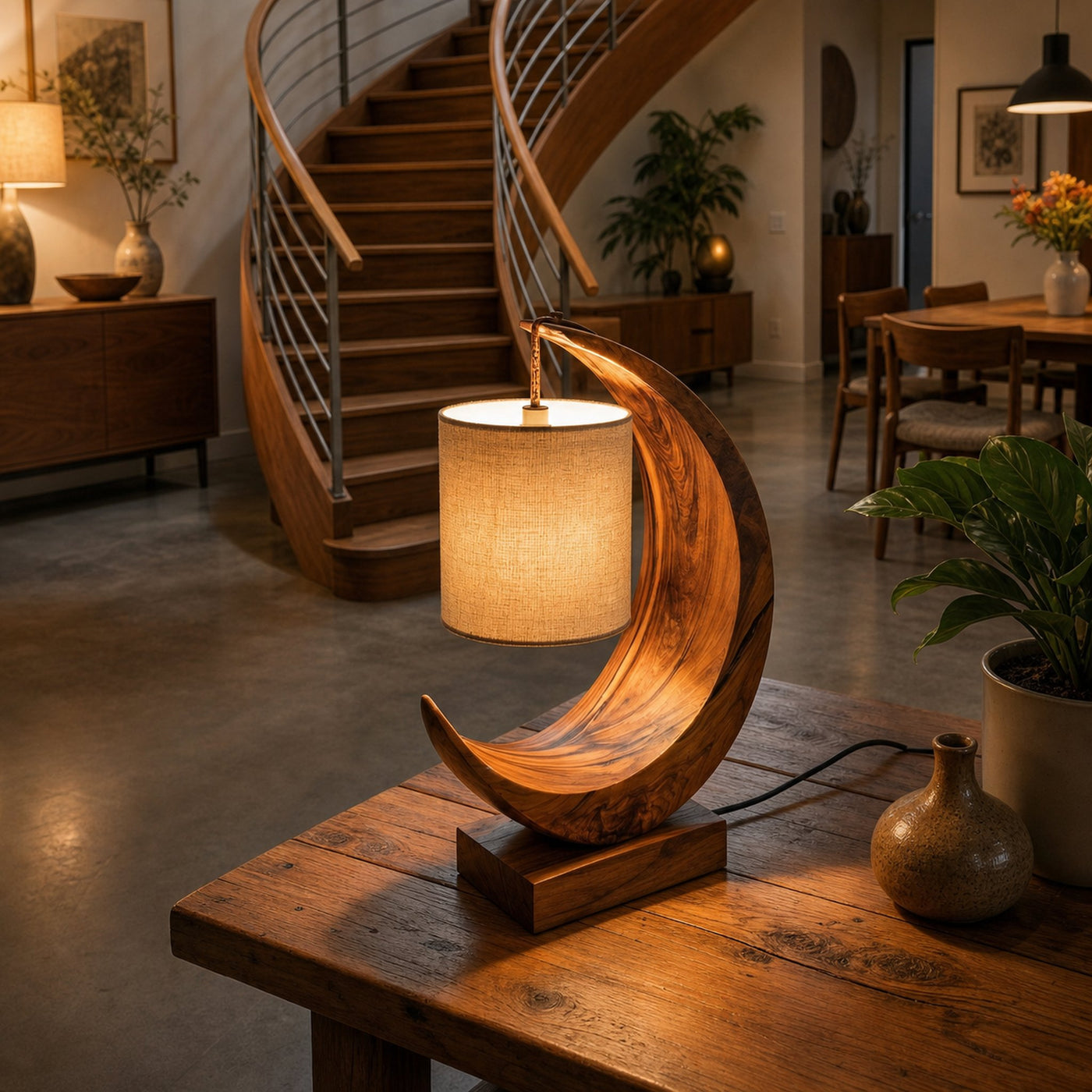 Minimalist Sculptural Table Lamp Bedroom Apartment Reading Nook Corner - product view 2