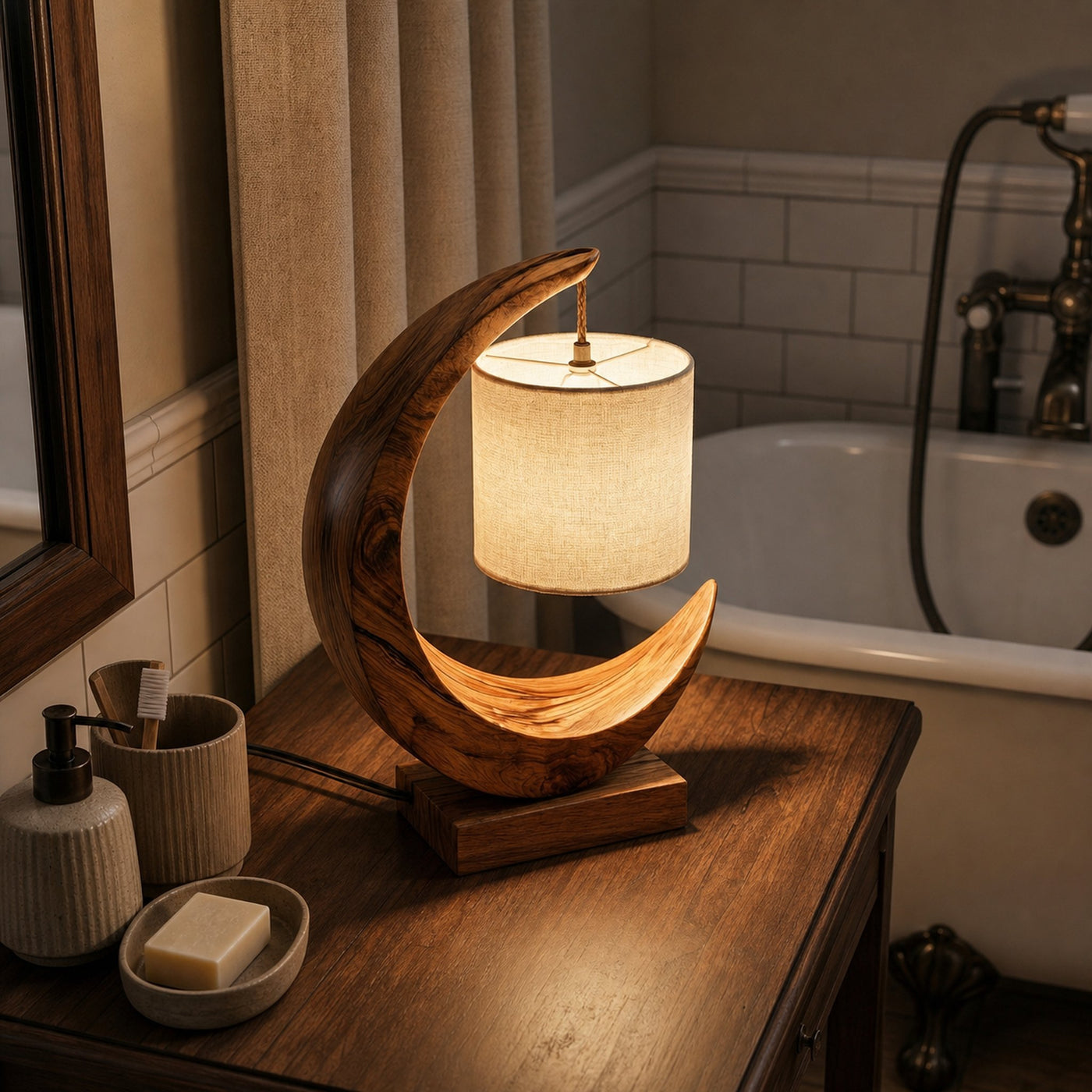 Minimalist Sculptural Table Lamp Bedroom Apartment Reading Nook Corner - product view 3