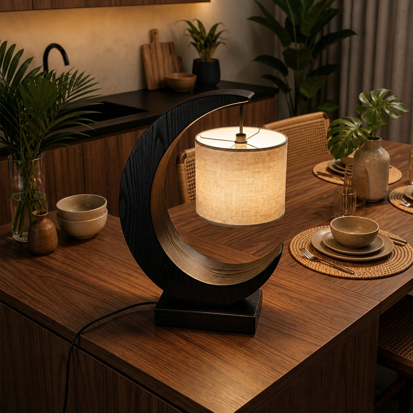 Minimalist Sculptural Table Lamp Bedroom Apartment Reading Nook Corner - product view 4