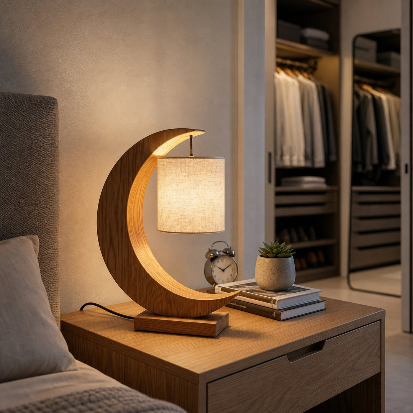 Minimalist Sculptural Table Lamp Bedroom Apartment Reading Nook Corner - product view 5