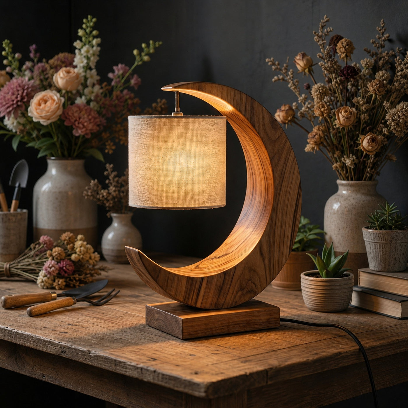 Minimalist Sculptural Table Lamp Bedroom Apartment Reading Nook Corner - product view 6