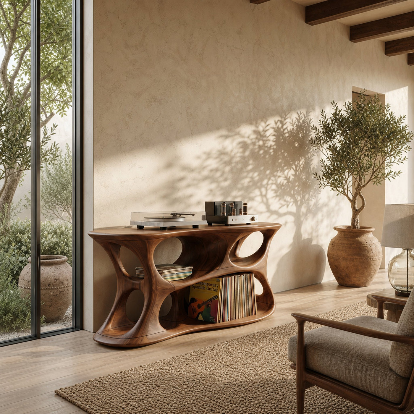 Minimalist Vinyl Storage Stand For Studio Living Space - product view 3