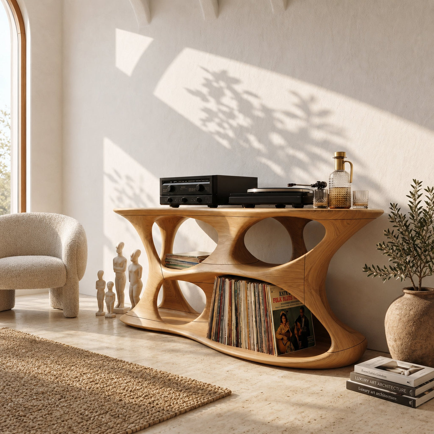 Minimalist Vinyl Storage Stand For Studio Living Space - product view 5