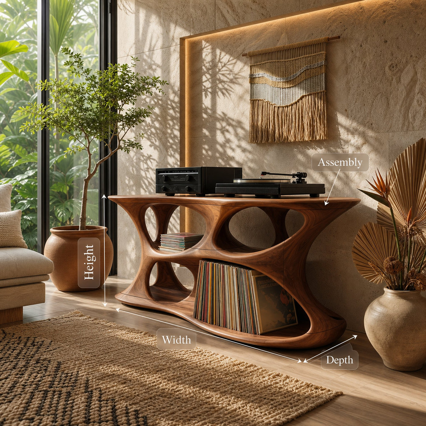 Minimalist Vinyl Storage Stand For Studio Living Space - product view 8
