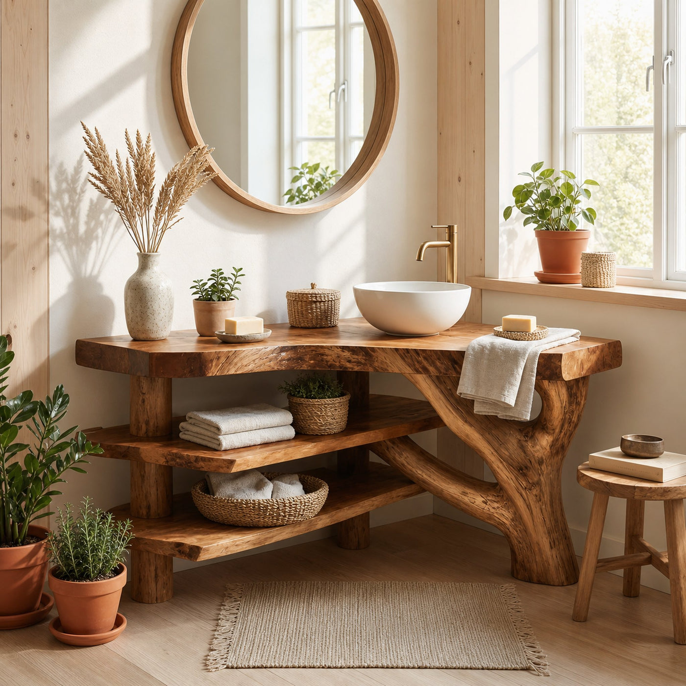 Minimalist Wood Bathroom Vanity For Compact Bathroom - product view 2