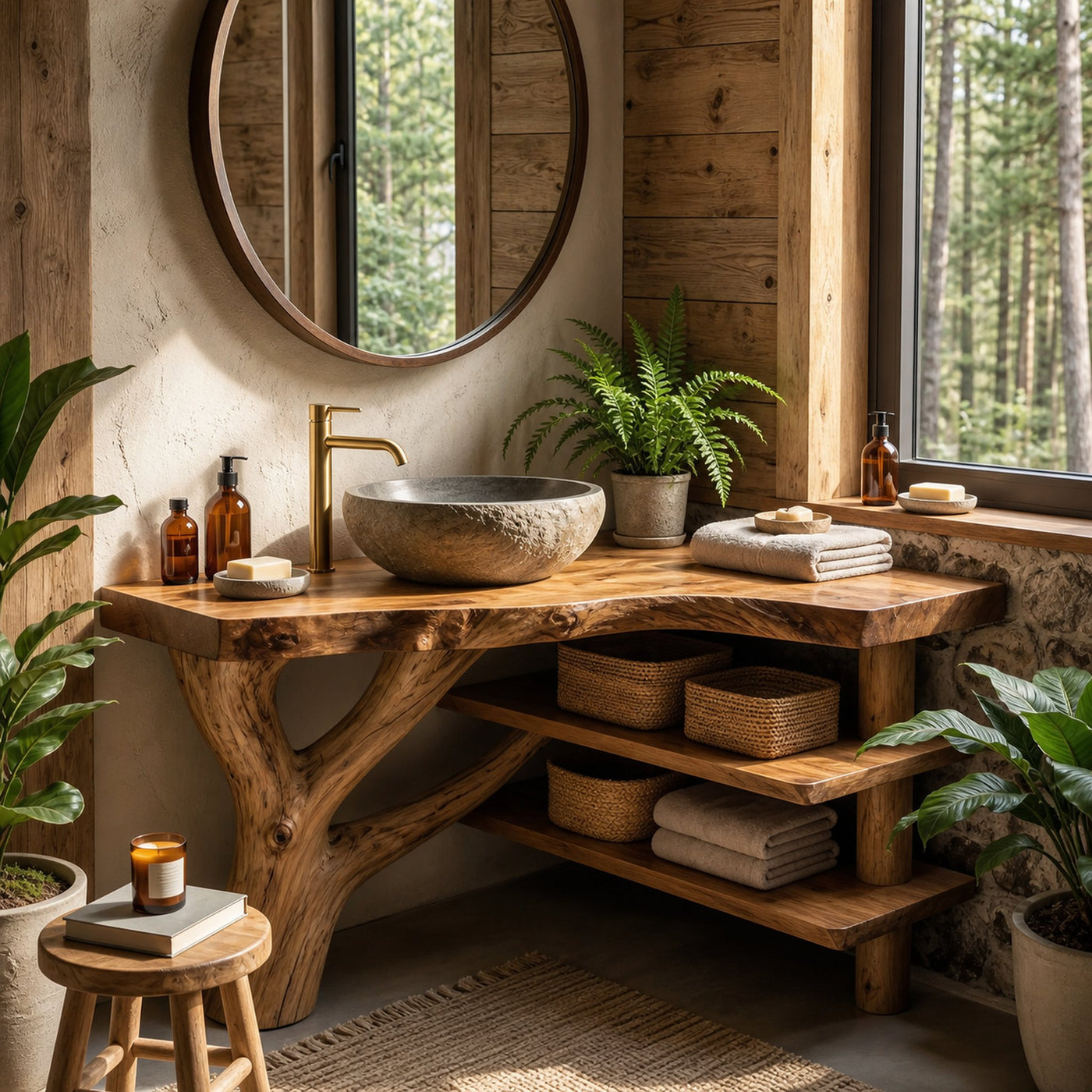 Minimalist Wood Bathroom Vanity For Compact Bathroom - product view 4