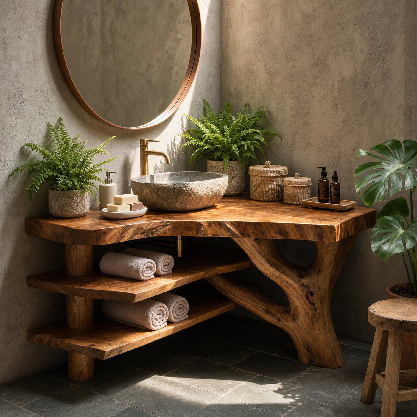 Minimalist Wood Bathroom Vanity For Compact Bathroom - product view 6