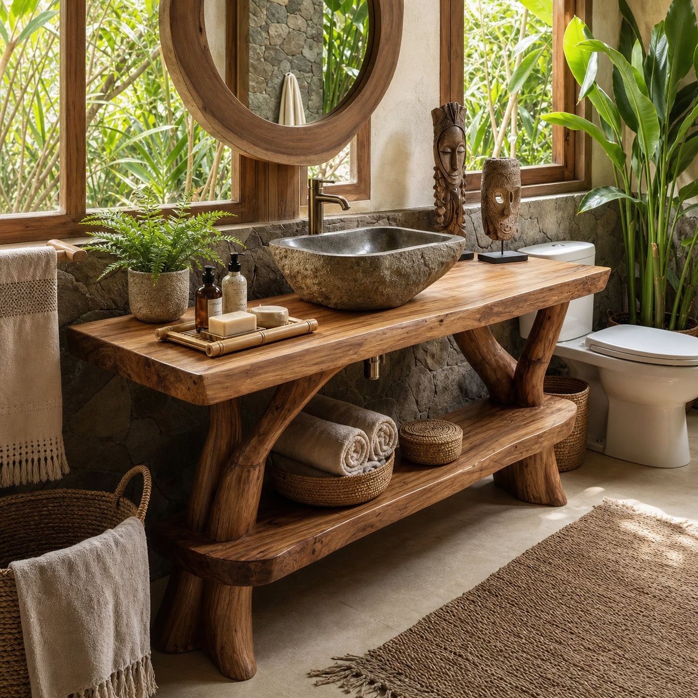 Minimalist Wood Bathroom Vanity For Simple Bathroom Design - product view 2
