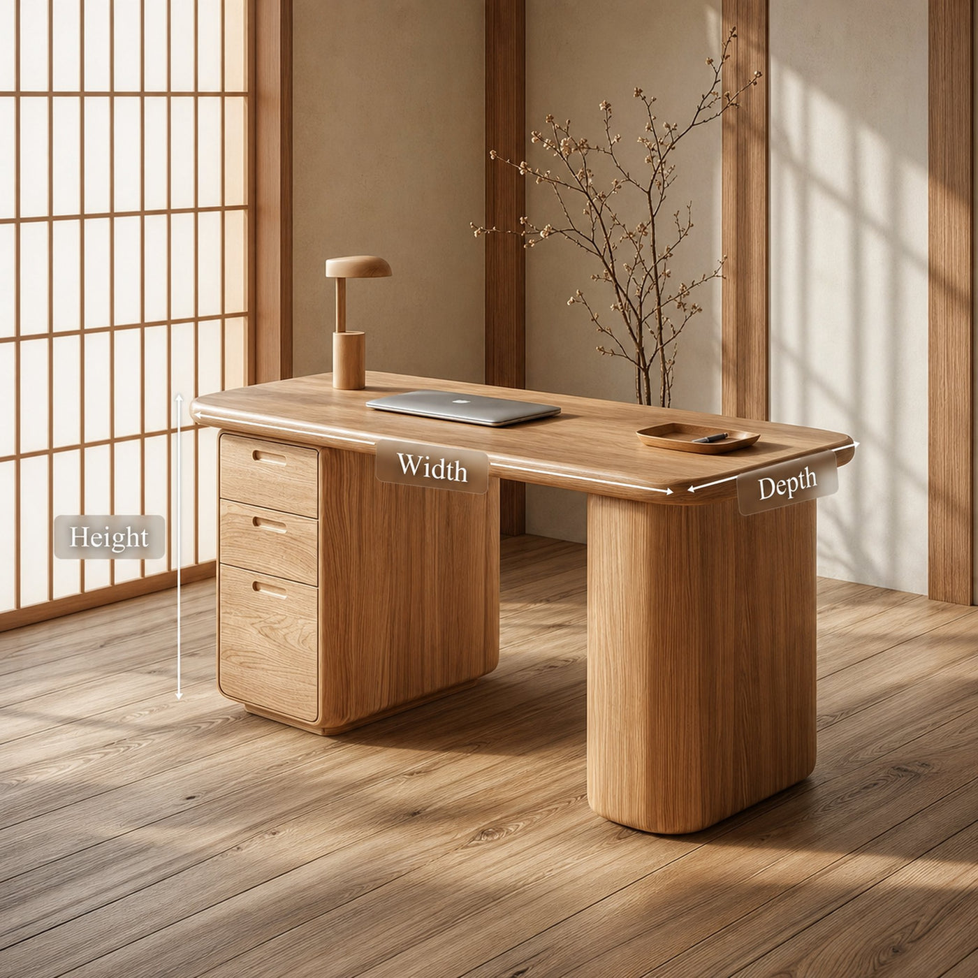 Minimalist Wooden Desk With Storage For Home Office And Bedroom - product view 5