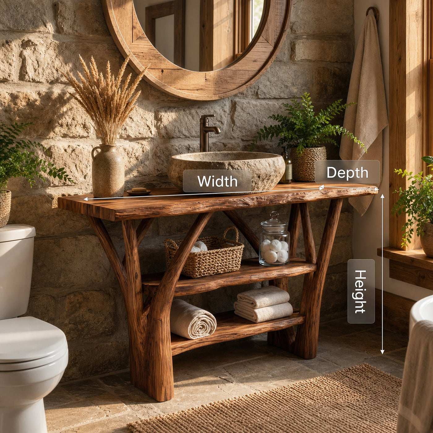 Minimalist Wooden Vanity For Modern Bathroom Interior - product view 7