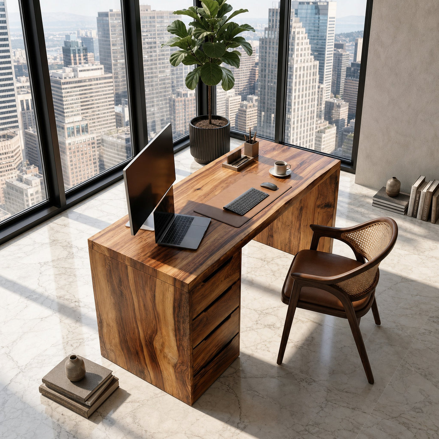 Minimalist Work Desk With Metal X Legs For Studio Room - product view 2