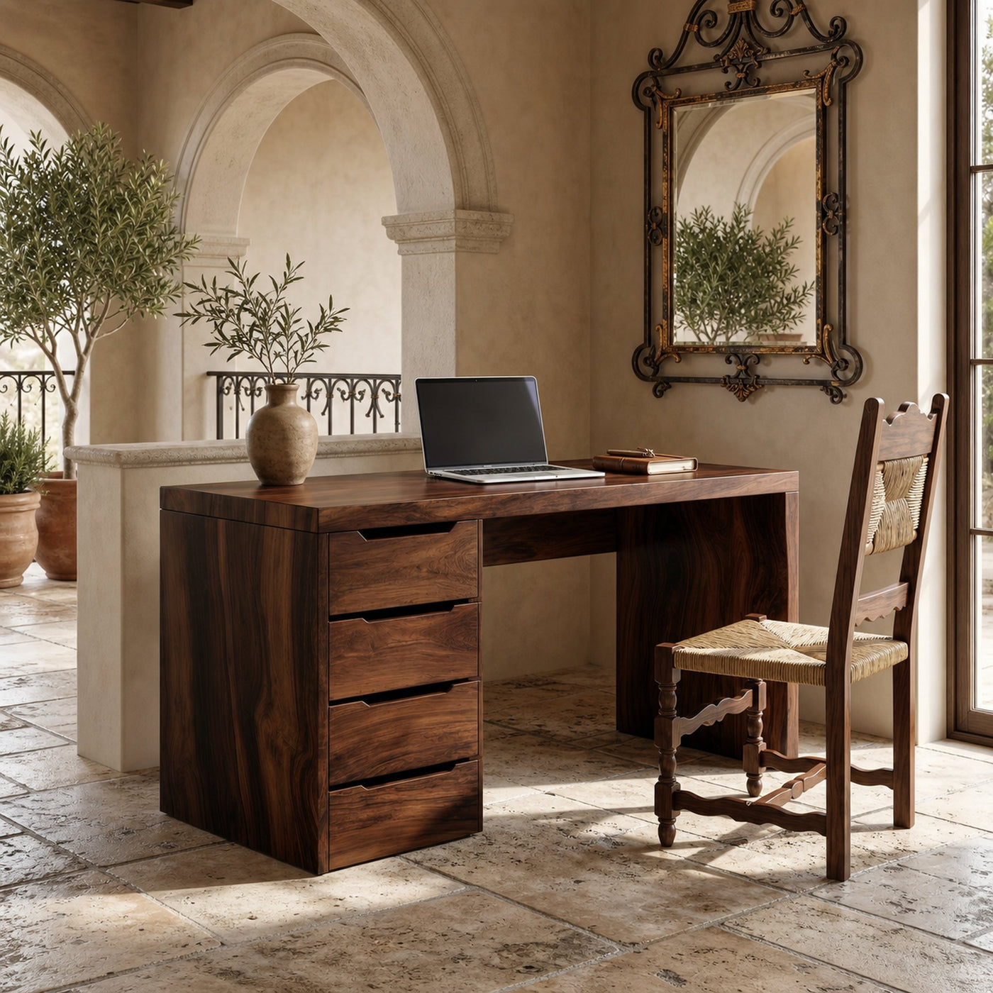 Minimalist Work Desk With Metal X Legs For Studio Room - product view 7