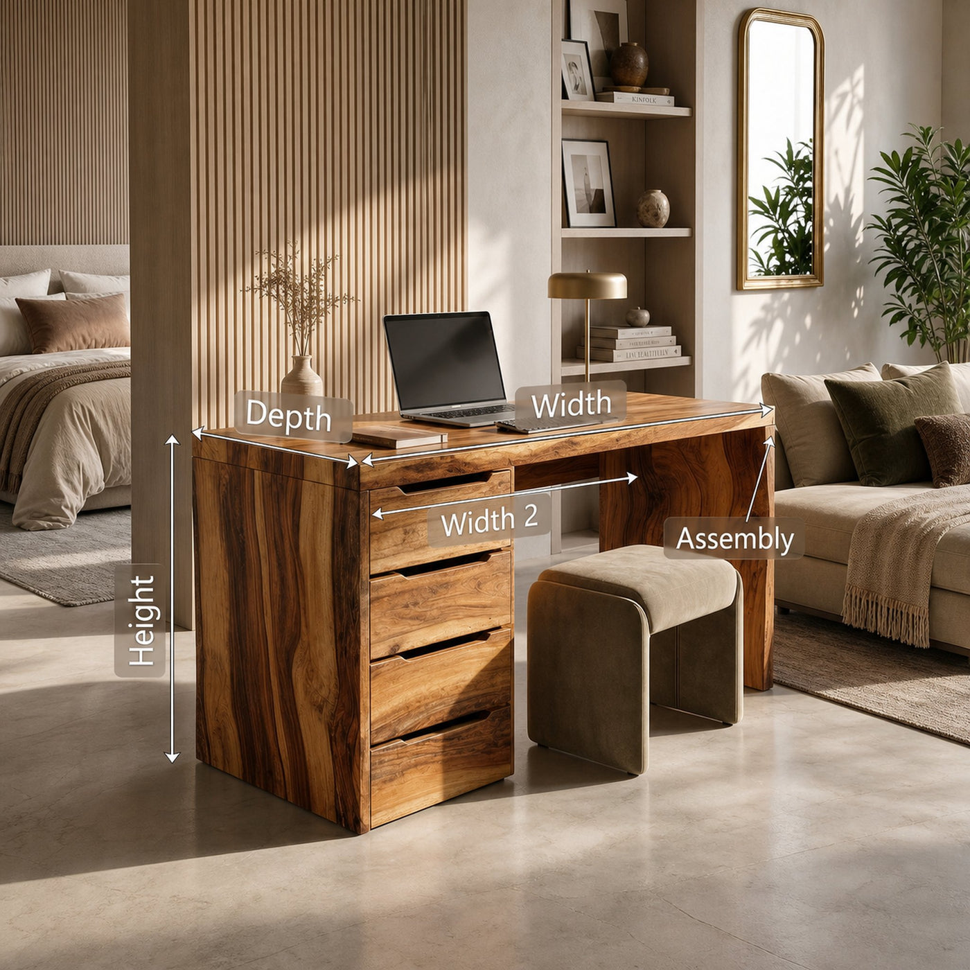 Minimalist Work Desk With Metal X Legs For Studio Room - product view 8