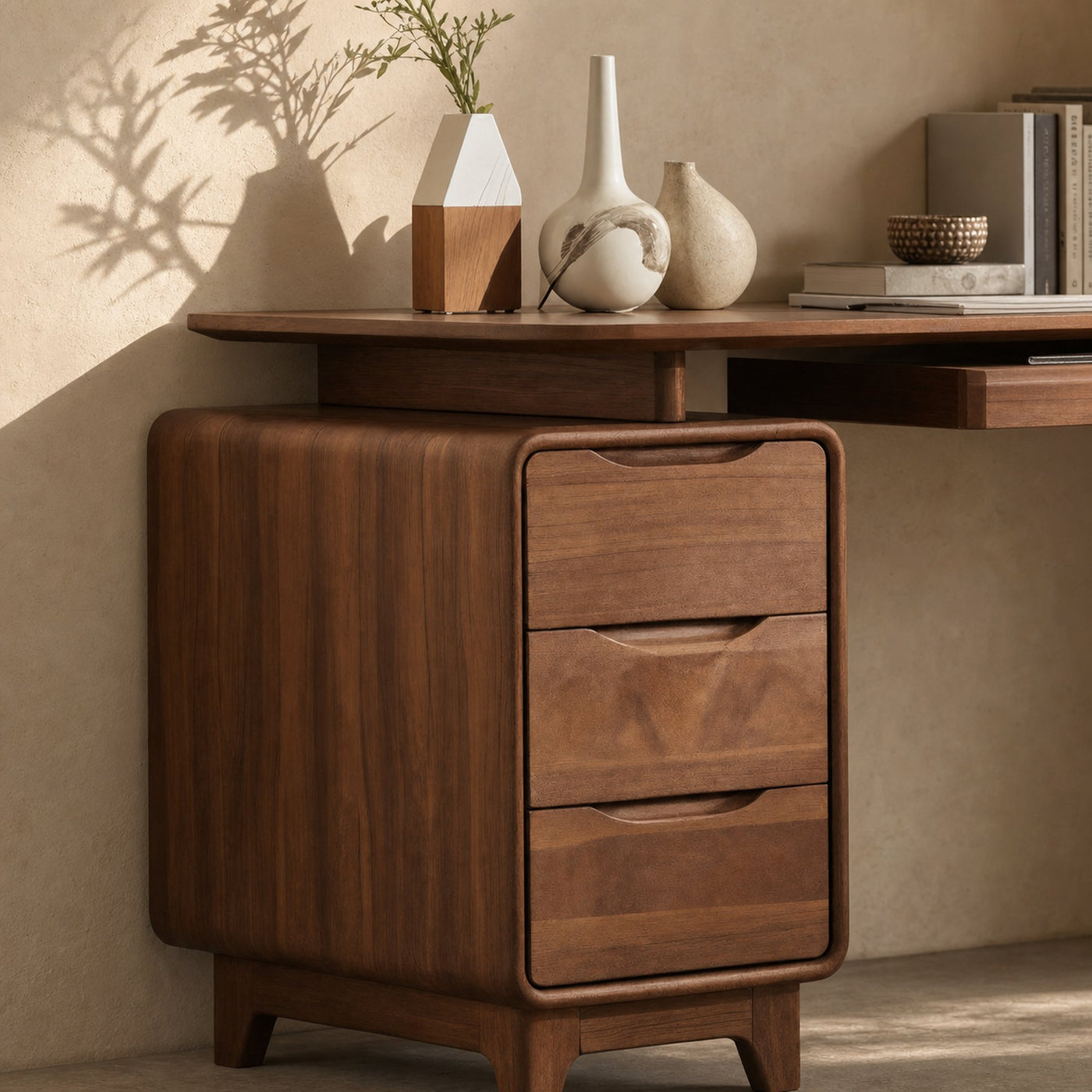 Minimalist Writing Desk With Drawers For Home Office - product view 2