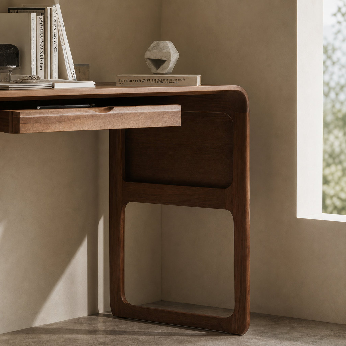 Minimalist Writing Desk With Drawers For Home Office - product view 3