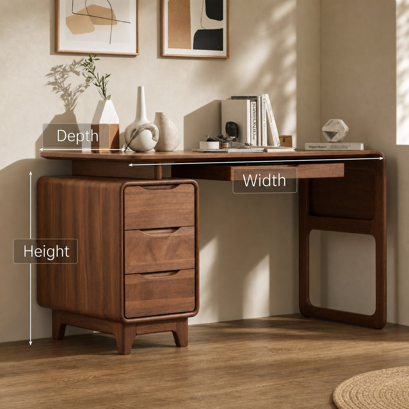 Minimalist Writing Desk With Drawers For Home Office - product view 7