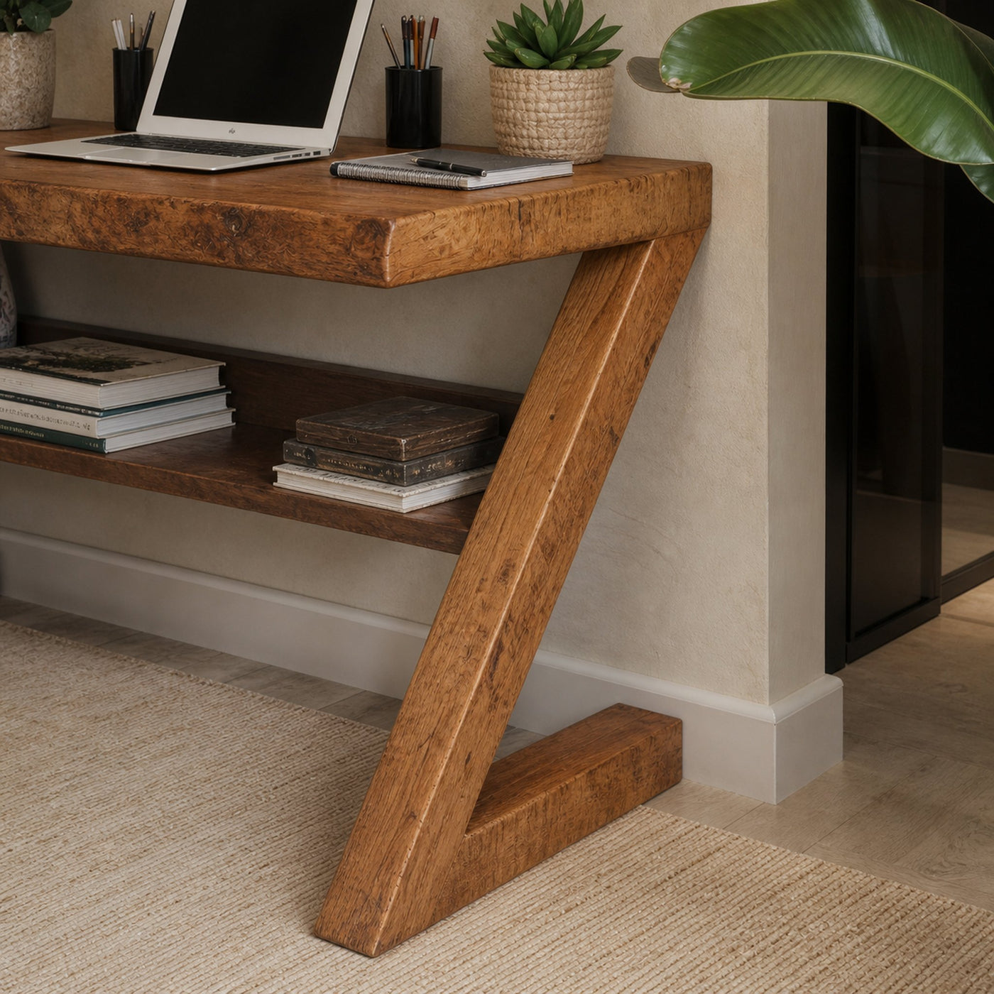 Minimalist Z Shape Desk Work Desk For Home Office Or Bedroom Corner - product view 2