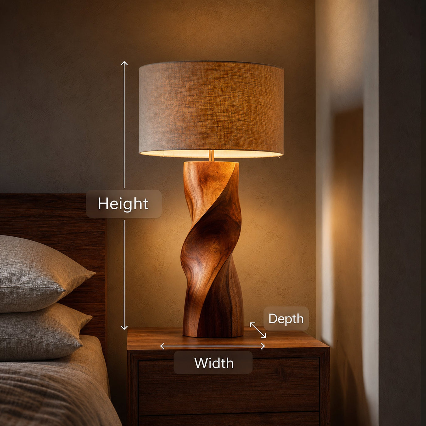 Modern Accent Table Lamp Bedroom Living Room Hotel Room Corner - product view 8