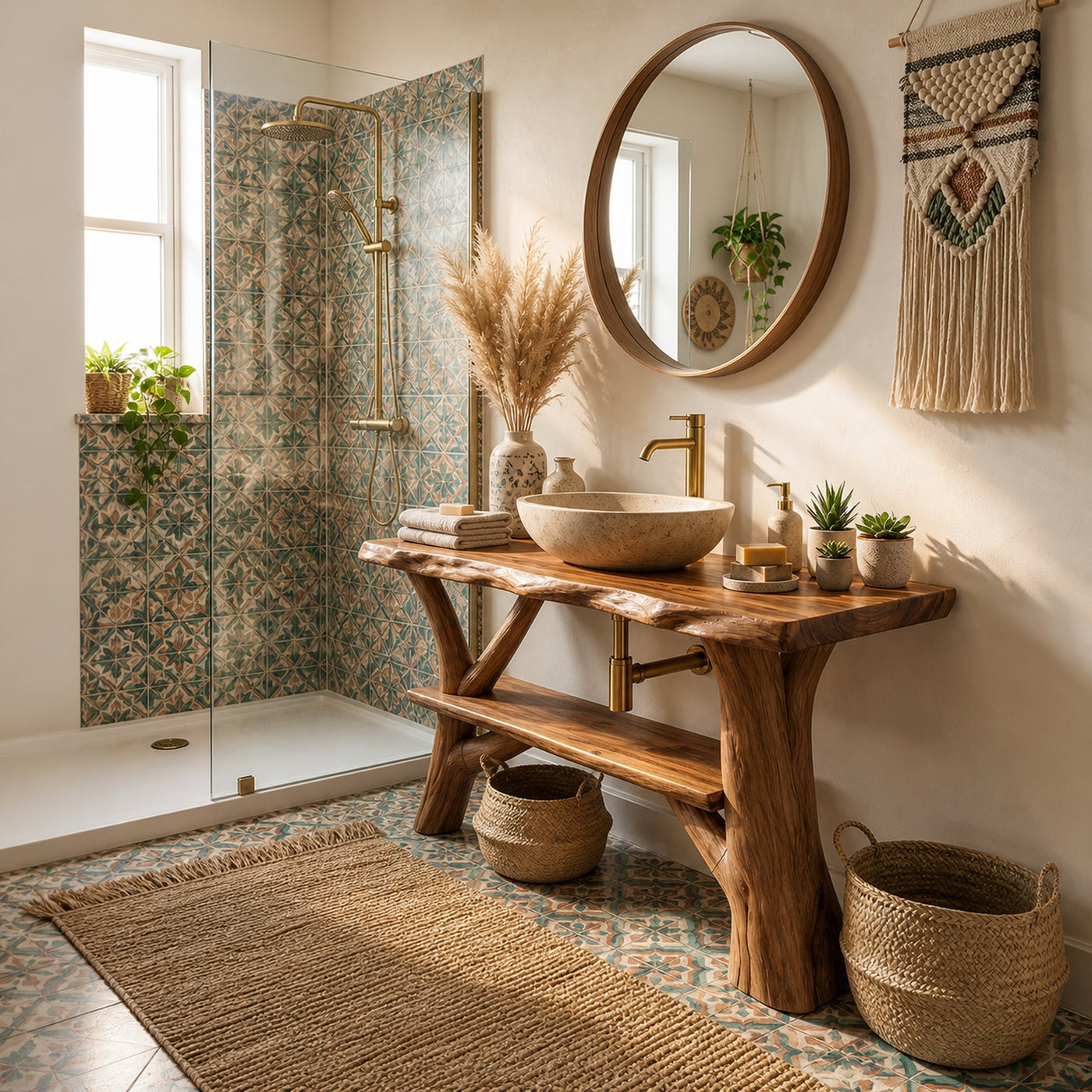 Modern Bathroom Vanity Solid Wood Live Edge For Minimal Bathroom - product view 5