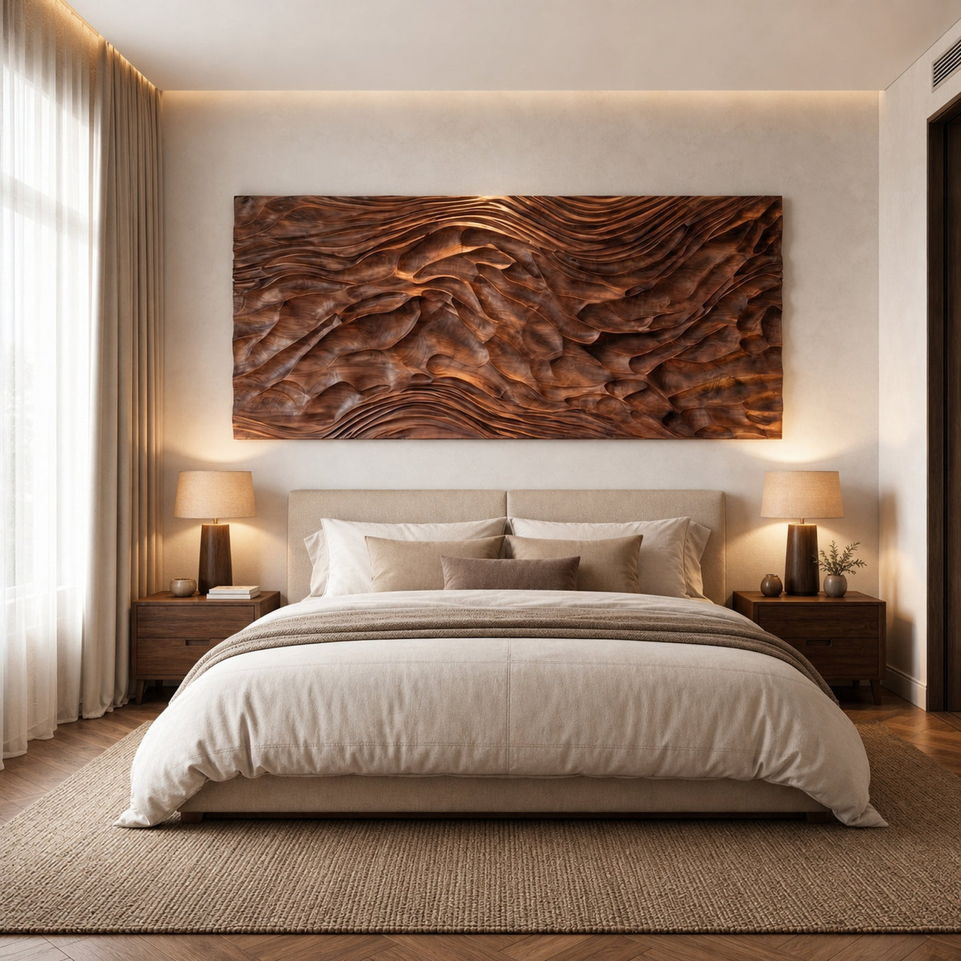 Modern Carved Wood Wall Art Living Room And Lounge - product view 2
