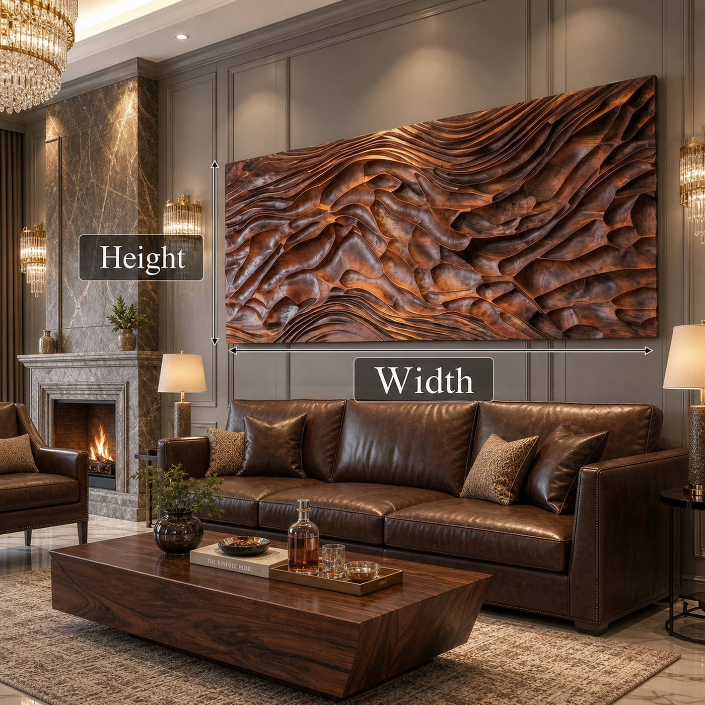 Modern Carved Wood Wall Art Living Room And Lounge - product view 6