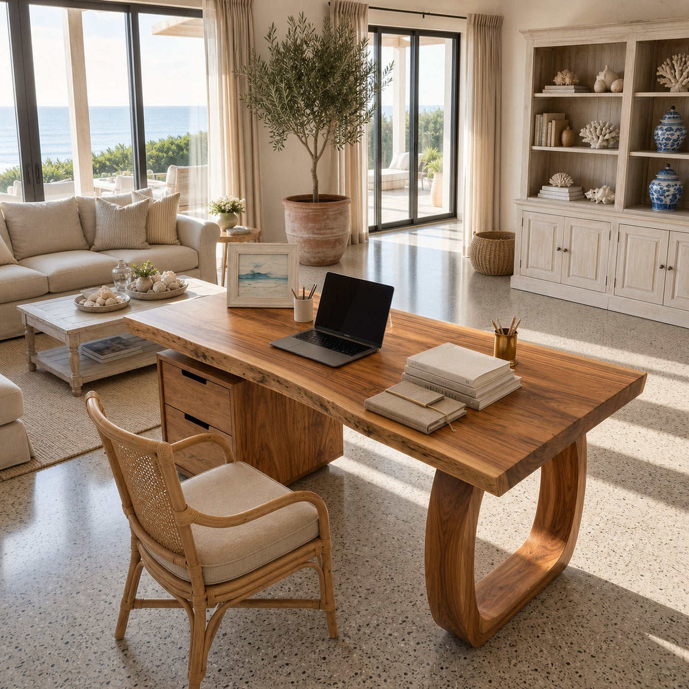 Modern Computer Desk With File Cabinet For Garden View Office - product view 2