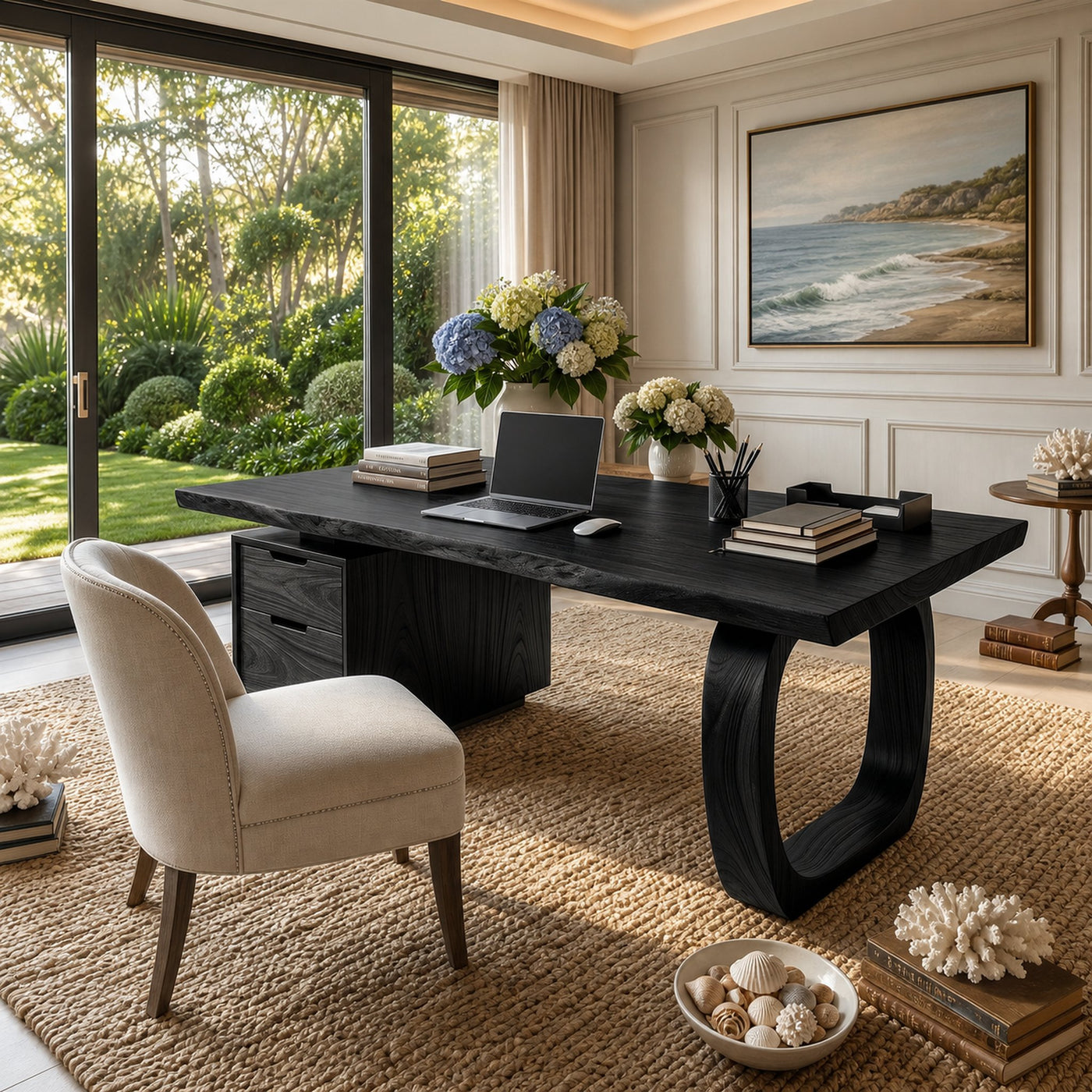 Modern Computer Desk With File Cabinet For Garden View Office - product view 4