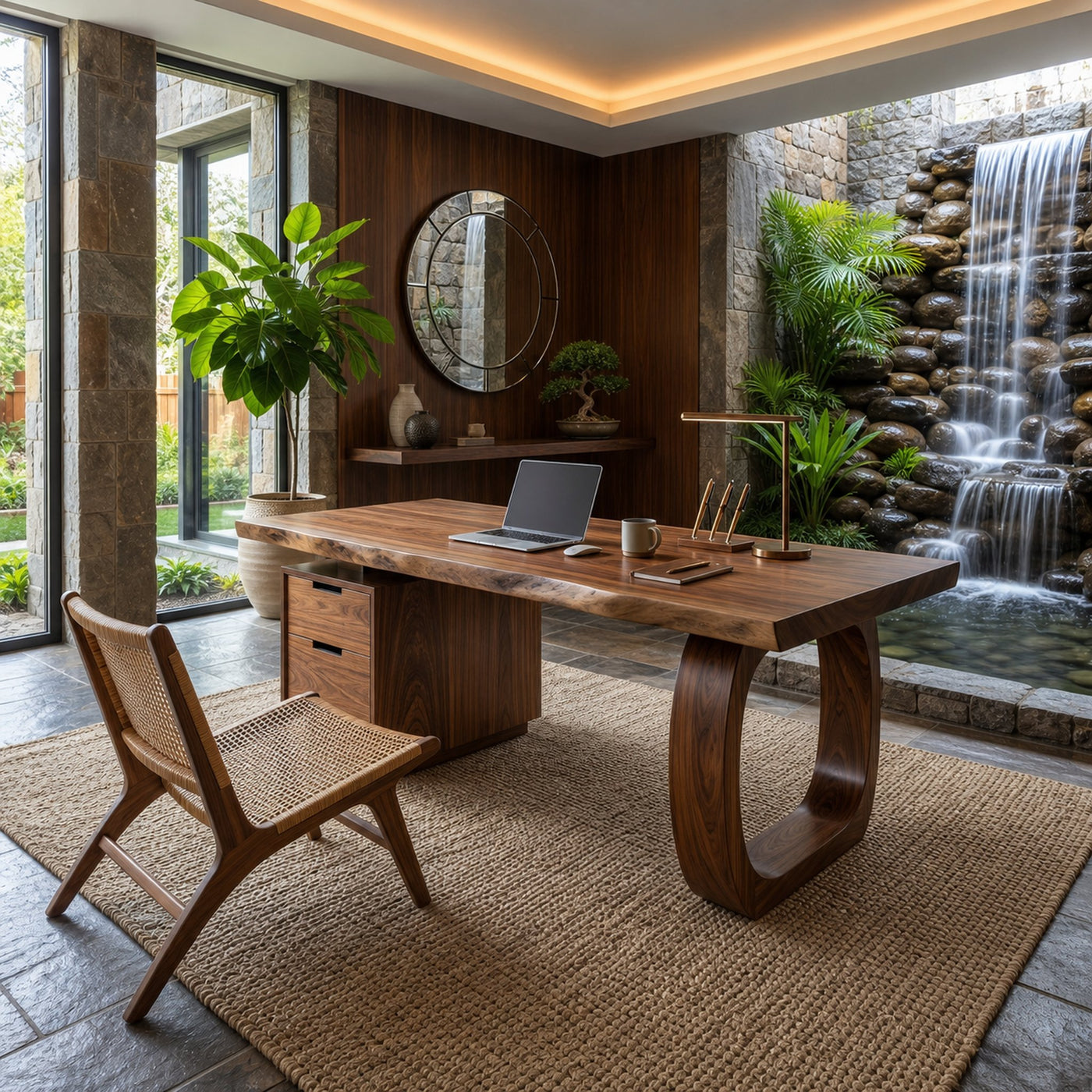 Modern Computer Desk With File Cabinet For Garden View Office - product view 7