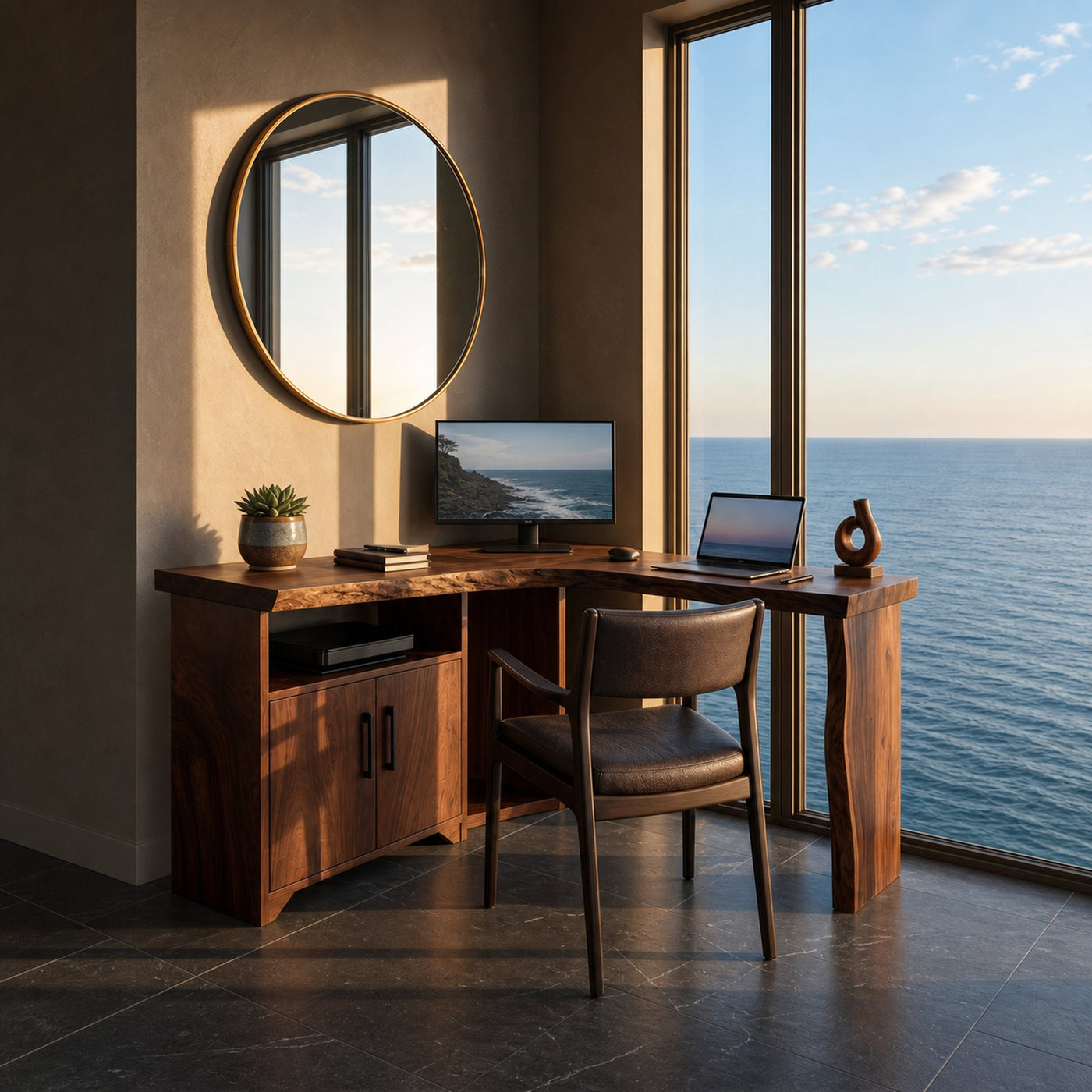 Modern Corner Desk With Cabinet Storage For Creative Home Office - product view 7
