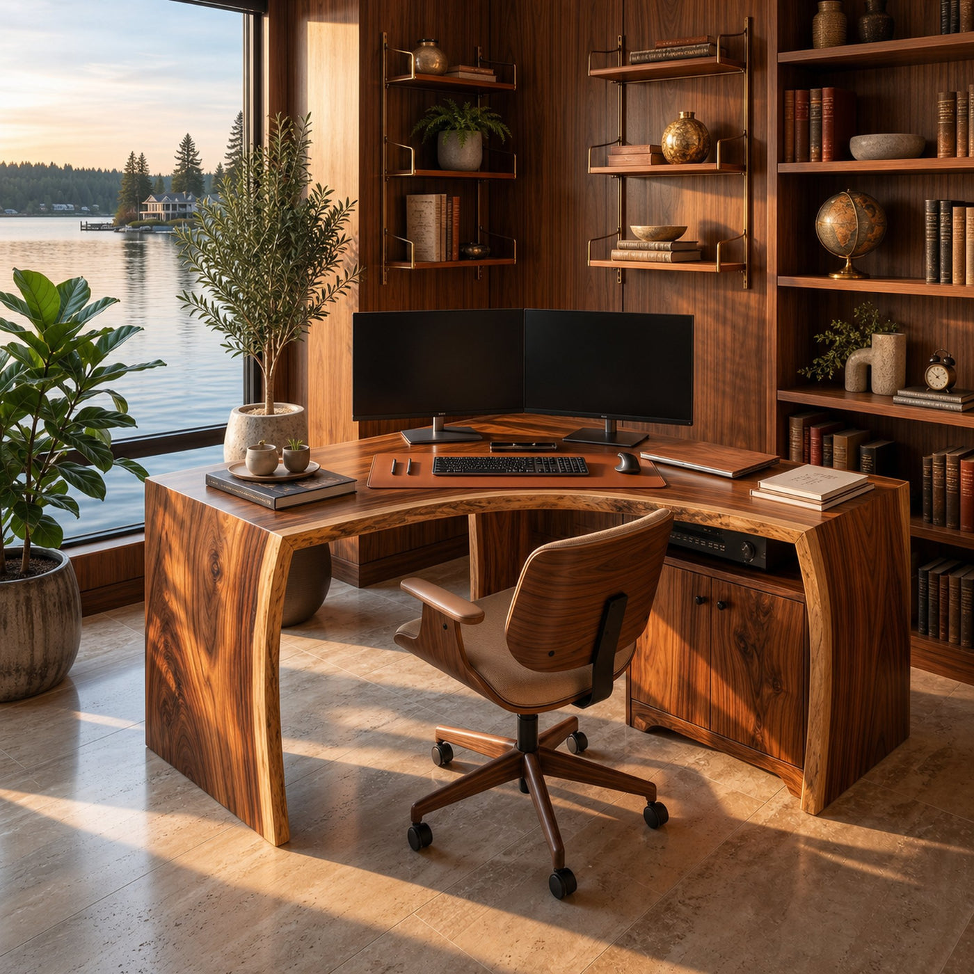 Modern Corner Desk With Cabinet Storage For Home Office - product view 6
