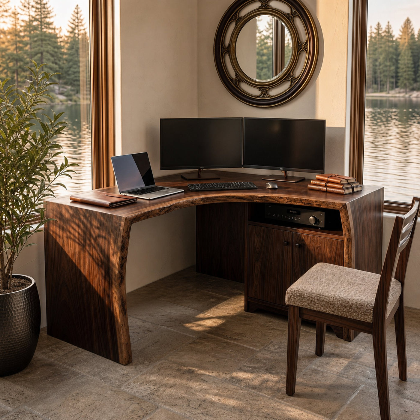 Modern Corner Desk With Cabinet Storage For Home Office - product view 7