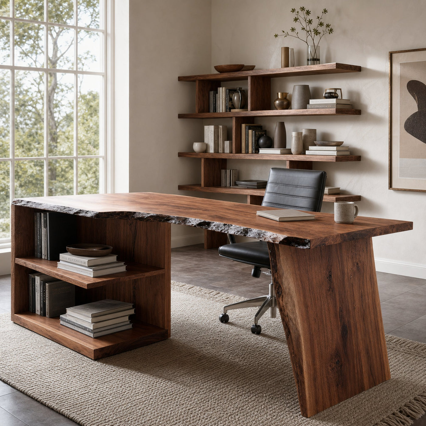 Modern Desk With Built-in Storage For Home Office - product view 2
