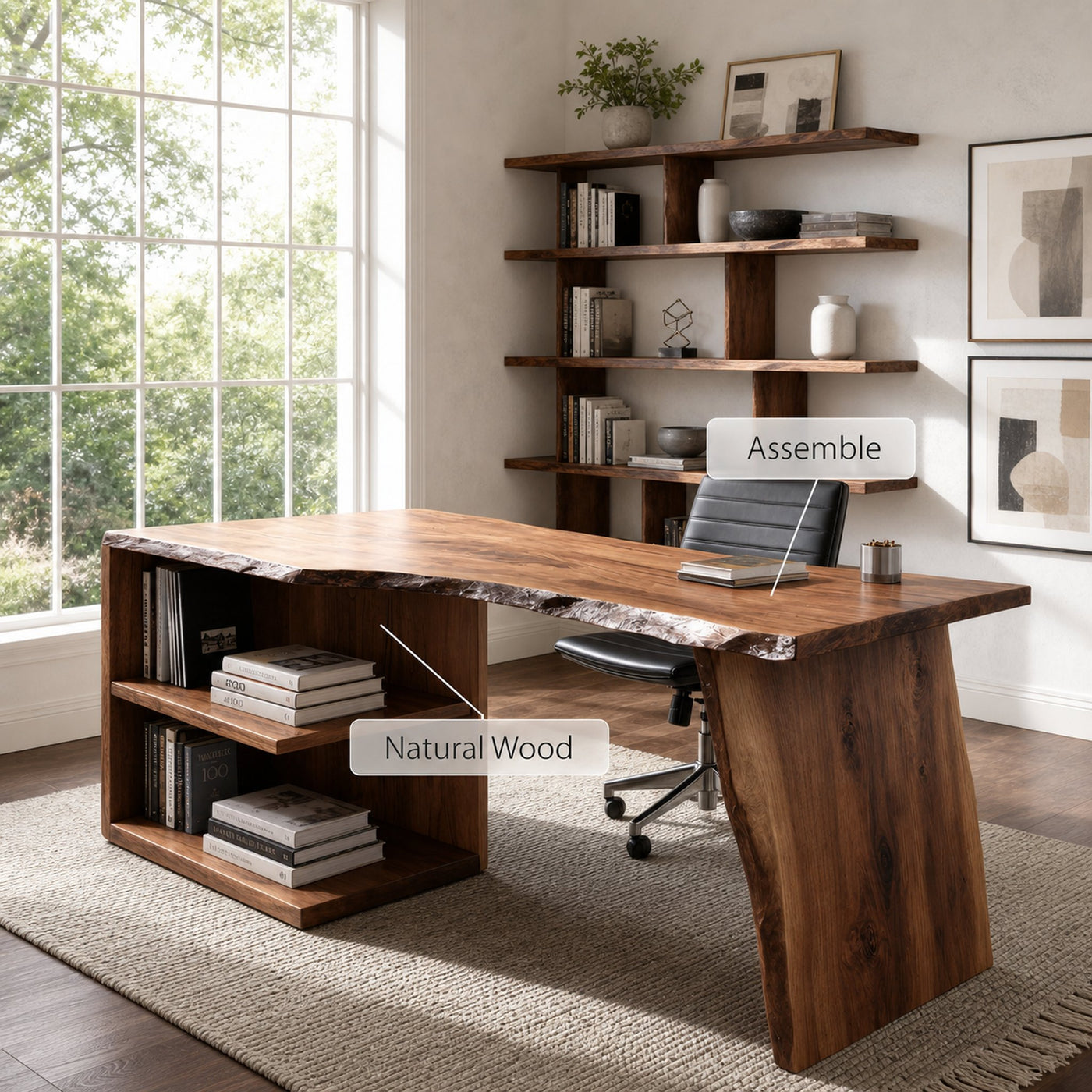 Modern Desk With Built-in Storage For Home Office - product view 5